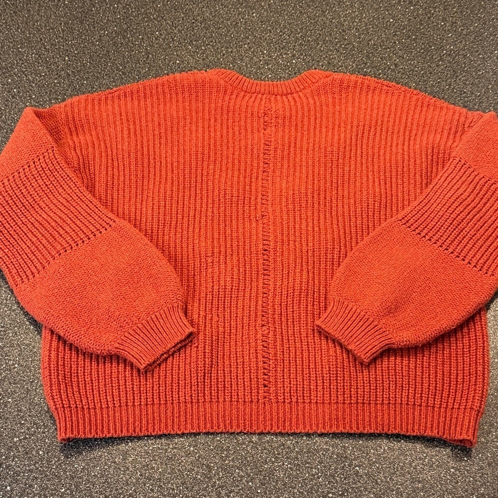 Women’s Marine Layer Vibrant Popcorn Orange Knit Sweater - size XL - Picture 6 of 6